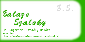 balazs szaloky business card